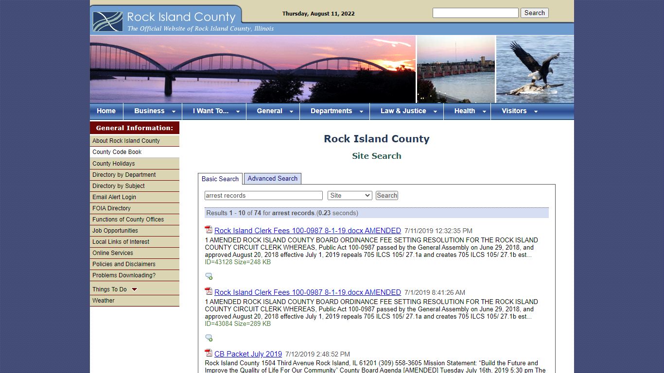 Rock Island County Site Search